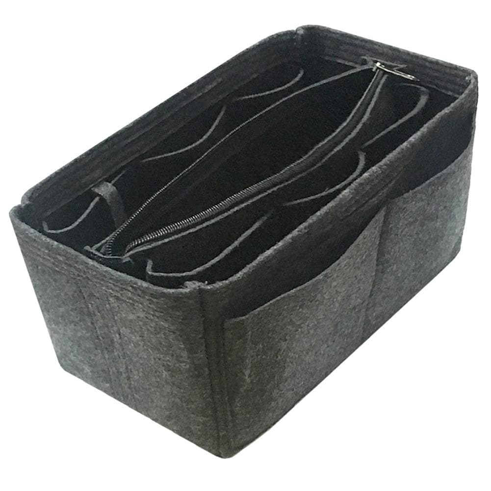 WTSHOPME Purse Organizer Insert Shaper Felt Bag in Bag for Handbag with Removable Zipper Purse and Key Chain