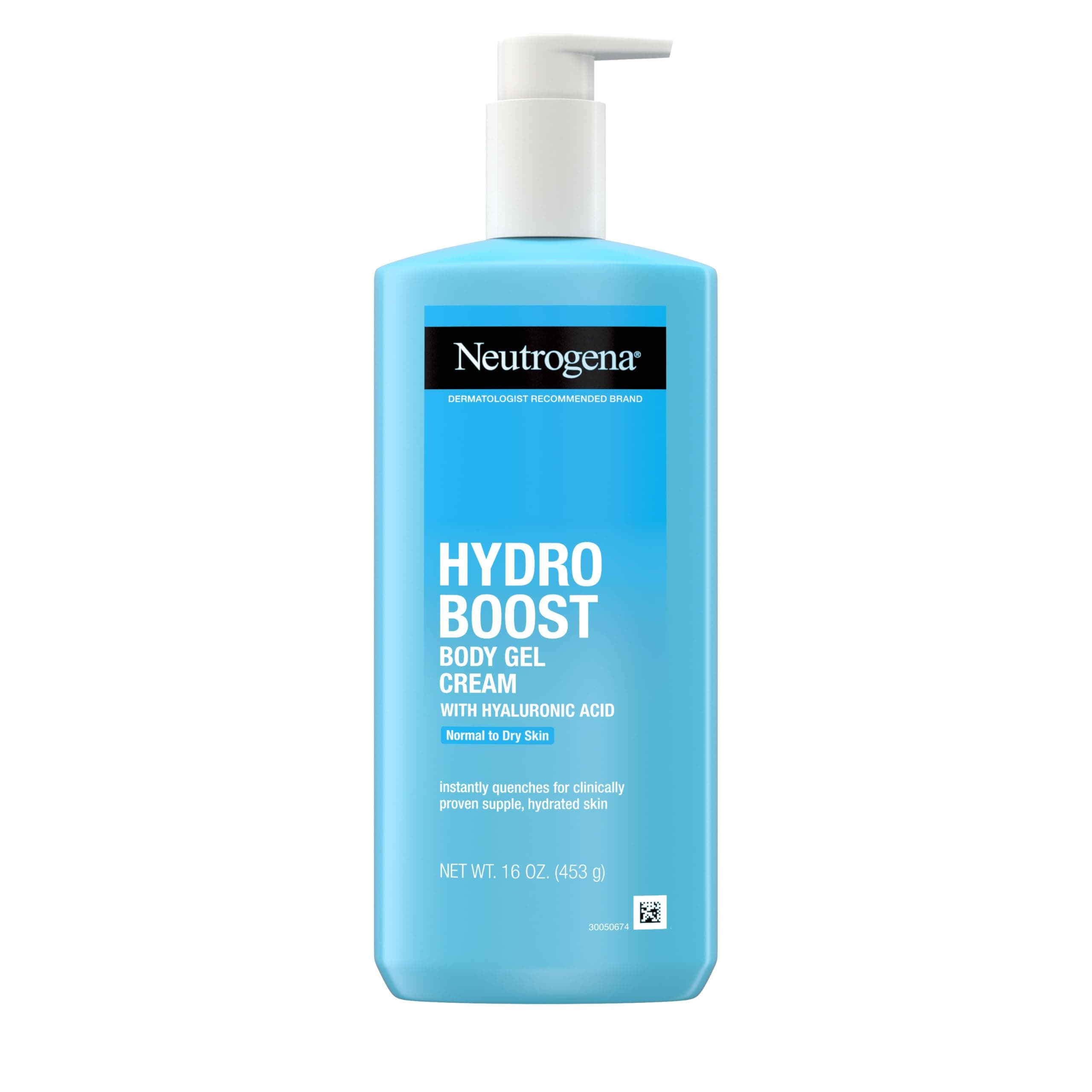 Neutrogena Hydro Boost Hydrating Body Gel Cream with Hyaluronic Acid, Non-Greasy and Fast Absorbing Body Lotion for Normal to Dry Skin, Paraben-Free, 16 oz