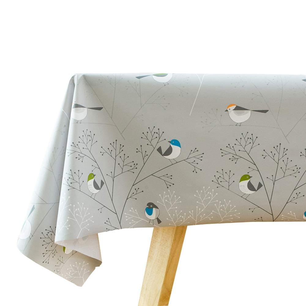 TruDelve Heavy Duty Vinyl Table Cloth Plastic Tablecloth for Kitchen Dining Table Wipeable PVC Waterproof Tablecloth for Rectangle Table (54'' x 108'', Birds-1)