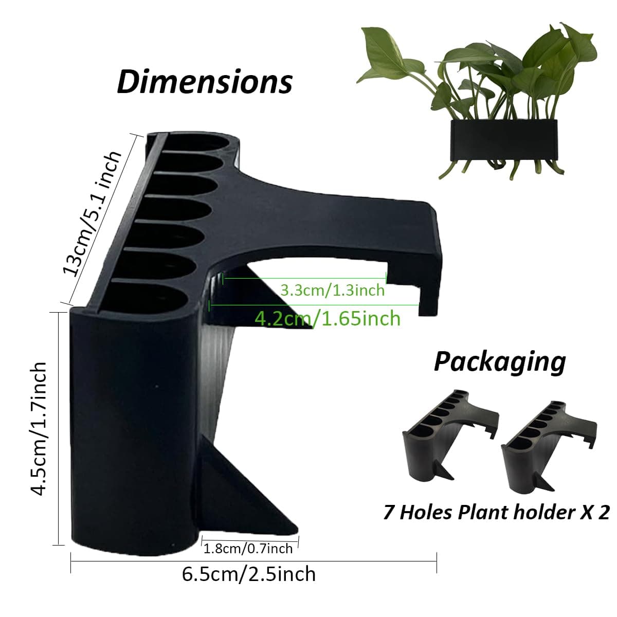 ysnsgmn 2PC 7 Holes Upgraded Aquarium Plant Holder Aquatic Plant Cup for Tank,Fish Tank Plant Holder with Long Hook- Pothos Plant Holder for Aquarium -Perfect for Aquascape Decorations on Top of Tank