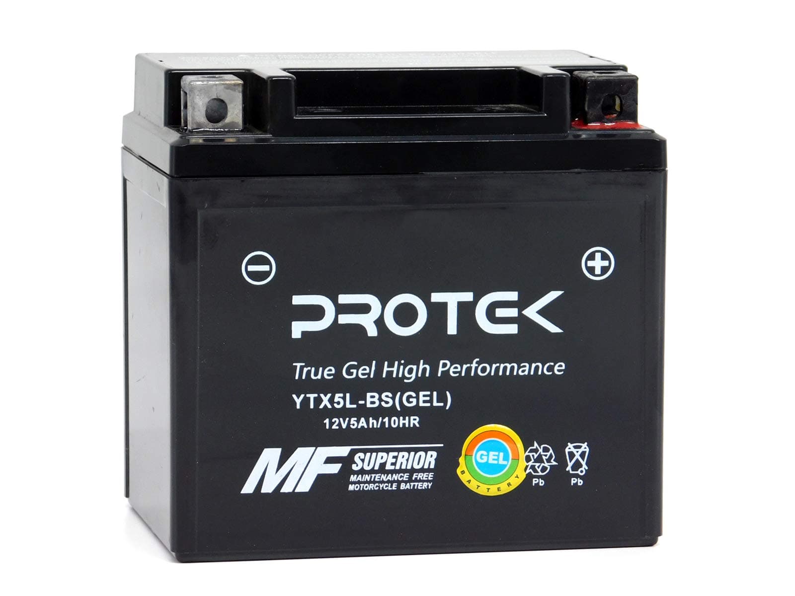 Protek YTX5L-BS YT5L-BS YTZ7S 12V 5Ah Sealed AGM Gel Type Battery Maintenance Free For 2008-2013 KTM XC SX 525 505 450 ATV, 2017-2018 Polaris Outlaw Sportsman 110, 2003-2014 Predator Scrambler 90