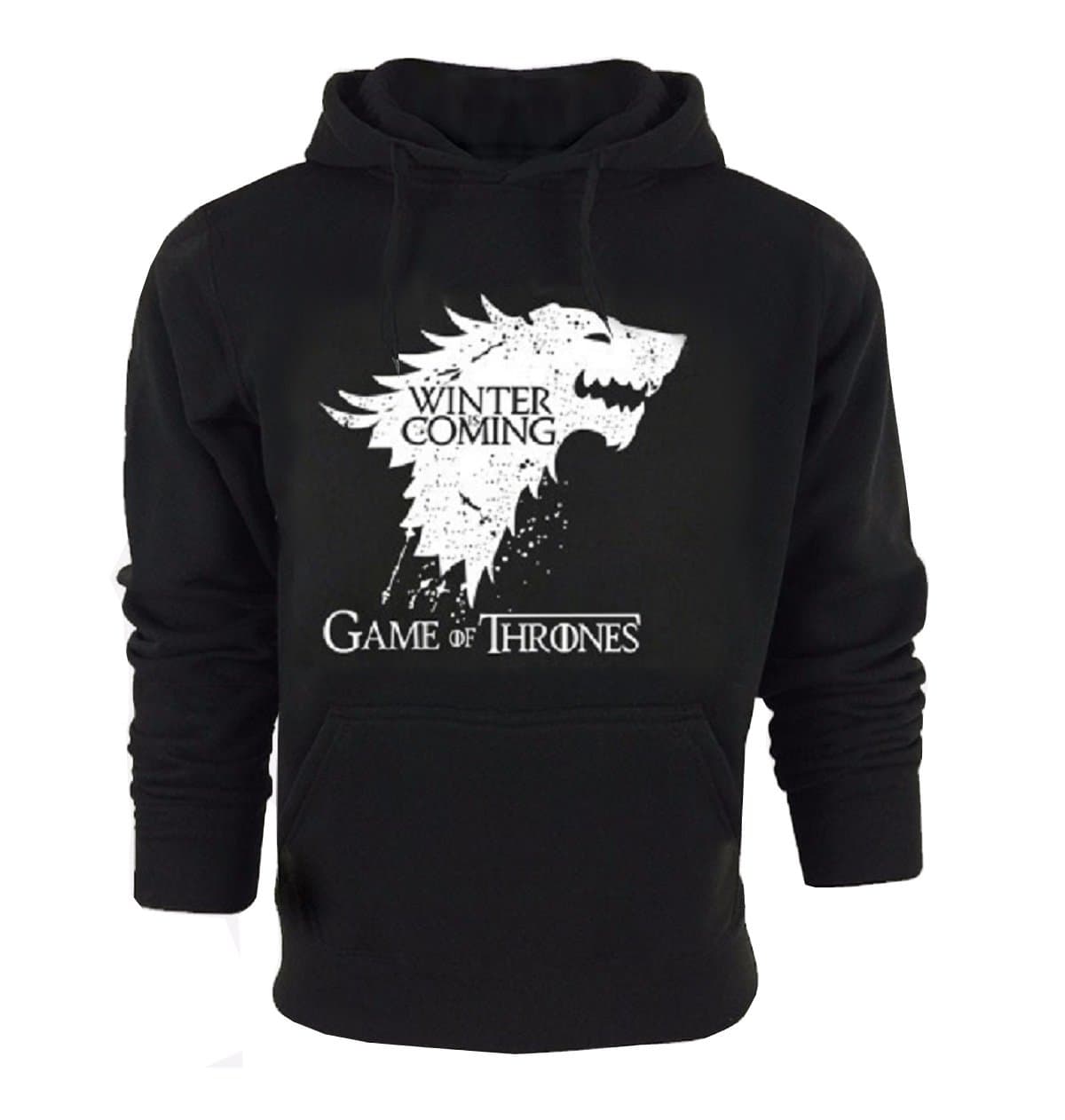Sweatshirt Game of Thrones Winter is Coming House Stark Black with Pockets and Hood For Men and Women (Size M)