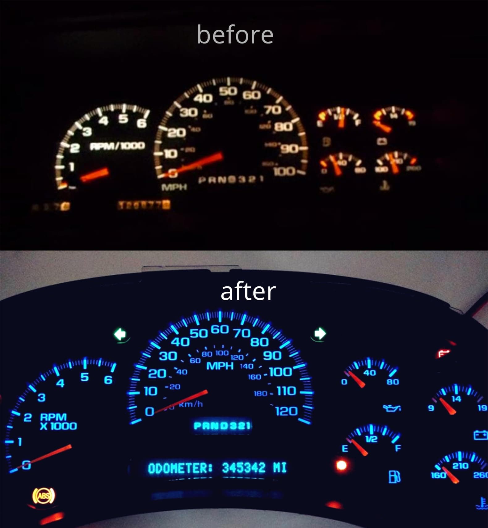 WLJH 74 Led Bulb Dash Lights 3SMD Super Bright T5 2721 37 286 Wedge PC74 Twist Socket Automotive Instrument Panel Gauge Light Kits Cluster Shift Indicator Interior Bulbs Ice Blue Pack of 20