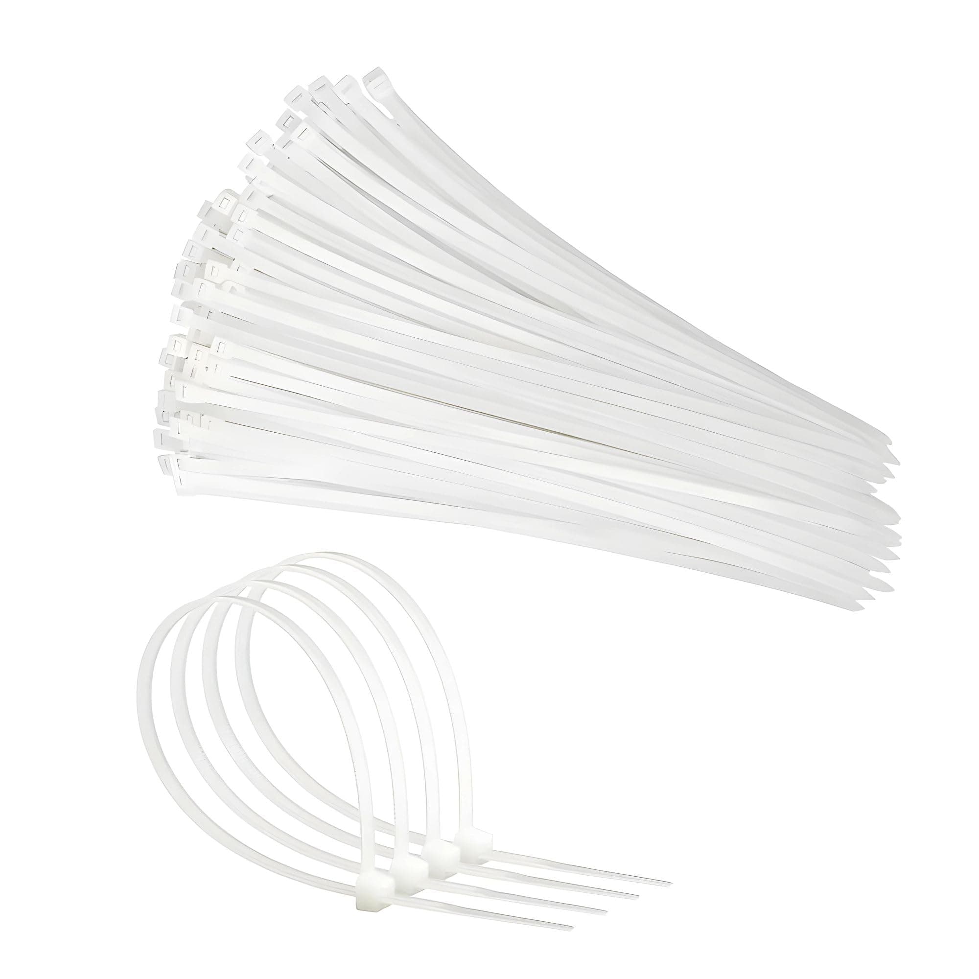 Hian 4 Inch Strong Nylon Wire Cable Tie Self-Locking Heavy Duty wrap Ties, Perfect for home, office, garage, travel and workshop, Multi-purpose- White (Small Size 100mm x 2.5mm, 4INCH)