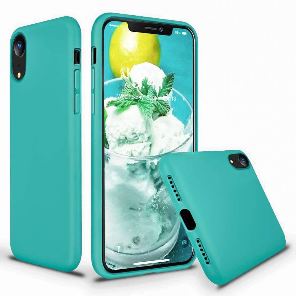 Cozosun for iPhone XR Case, Soft Silicone Gel Rubber Bumper Case Full Body Shockproof Protective Case Cover with Anti-Scratch Microfiber Lining Hard Shell for Apple iPhone XR, Teal Bule
