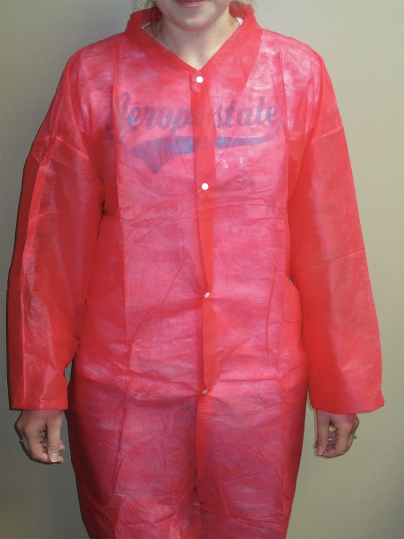 Disp. Lab Coat, 3XL, Poly, Red, PK30