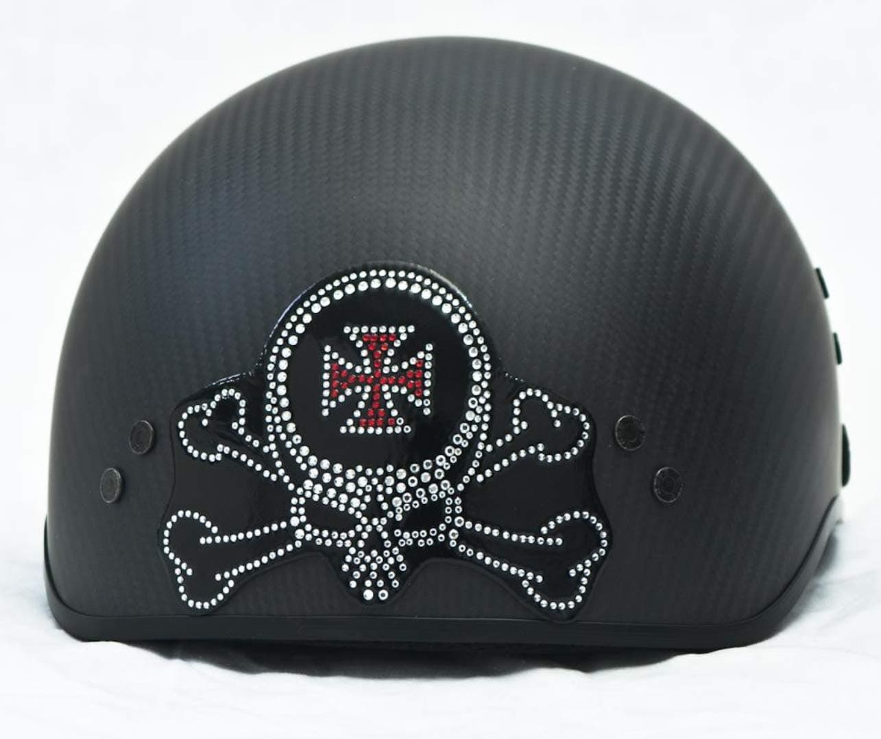 Rydewear Style 1103 Skull and Cross Bones Rhinestone Helmets Bling Sticker Peel Stick Helmet Patches Half Shell Helmet Sticker Patch
