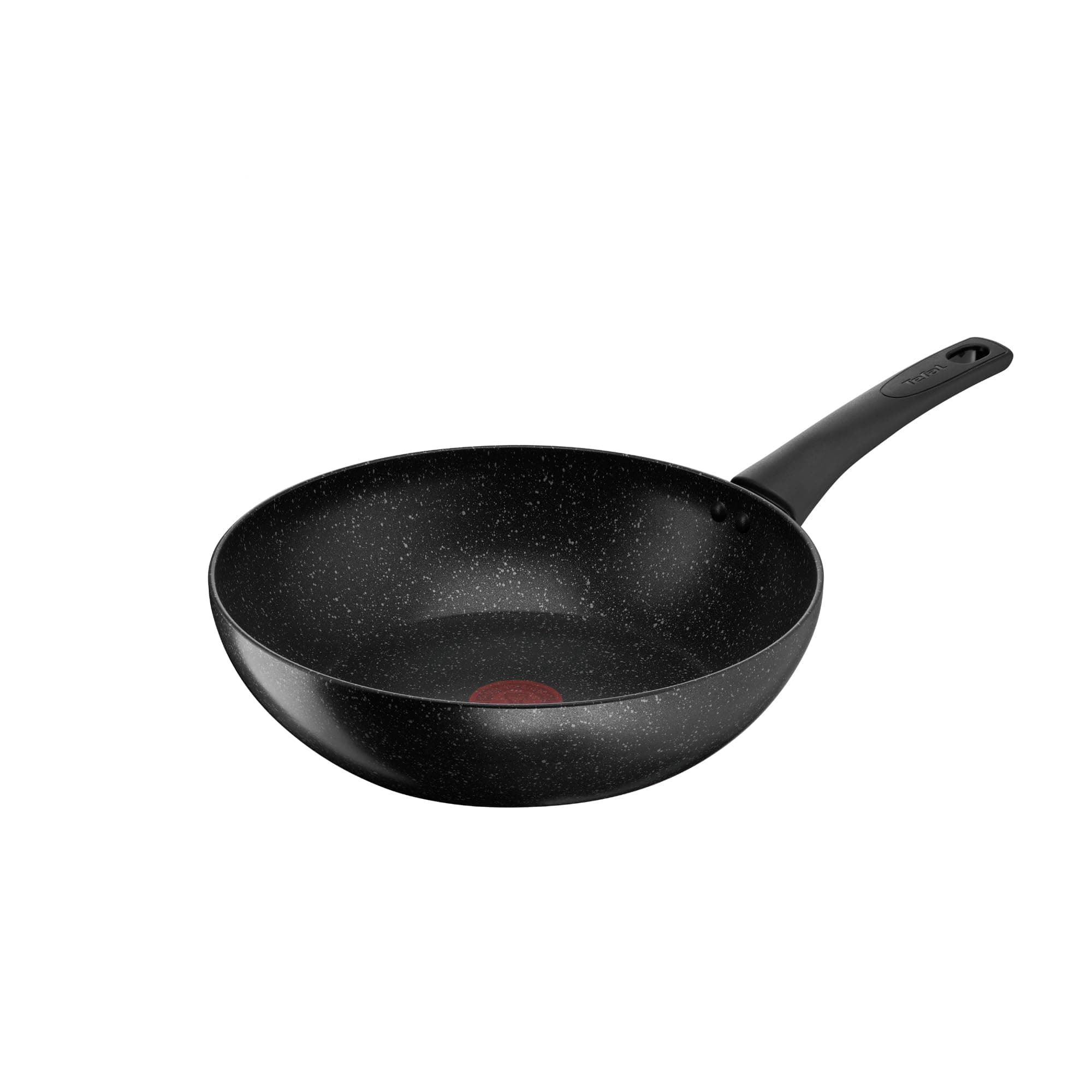 Tefal Titanium Stone Wok 28 cm, High-Performance Non-Stick Durable Coating, Metal Spatula Safe, All Hobs Including Induction, Thermo-Signal, Black, E1051945