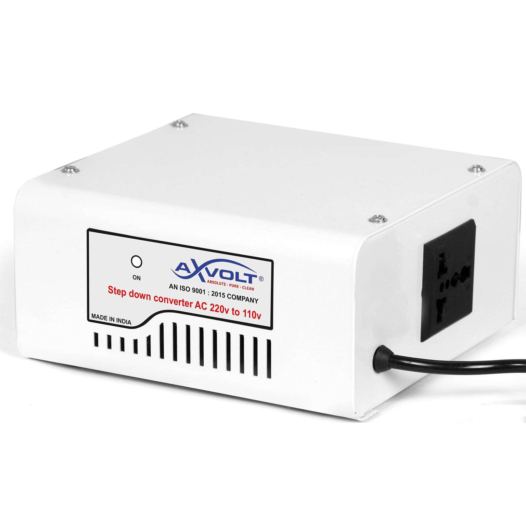 Axvolt 220V/240V to 110V/120V Step Down Voltage Converter Transformer – 150W Travel-Friendly for US & Japan Appliances in India | Compact Copper Transformer | White
