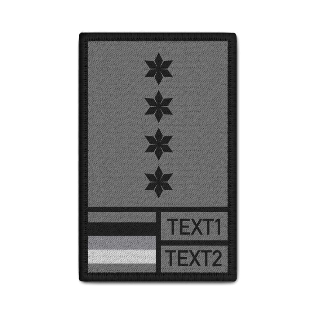 Rank Patch 9.8 x 6 cm Police Chief Commissioner A12 Grey Scale Personalised #40586