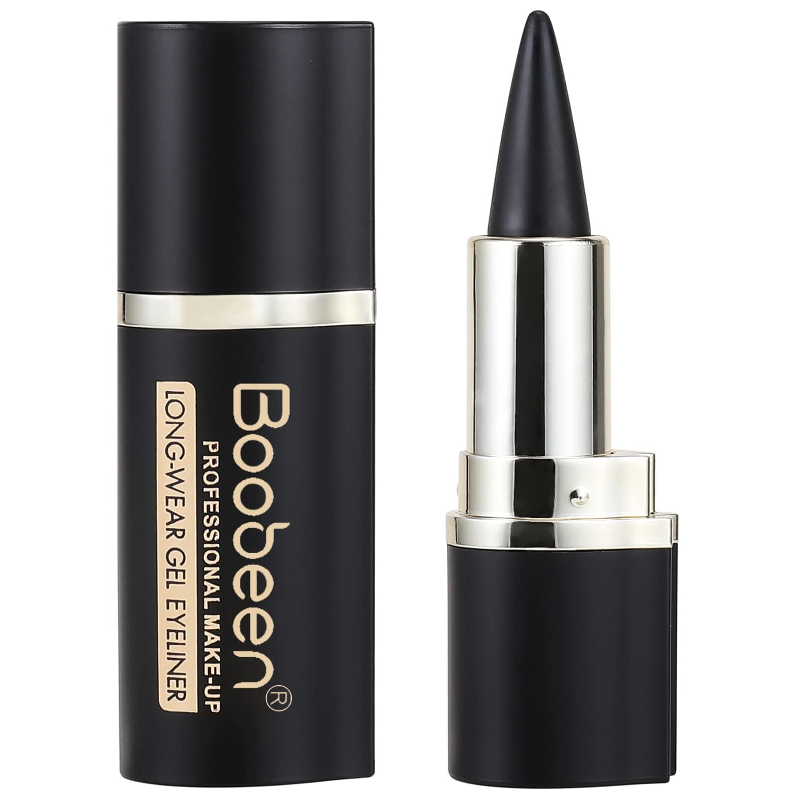 Boobeen Black Eyeliner Pencil - Quick Drying, Waterproof & Smudge-proof All Day Gel Eyeliner - Create Statement Eye Look
