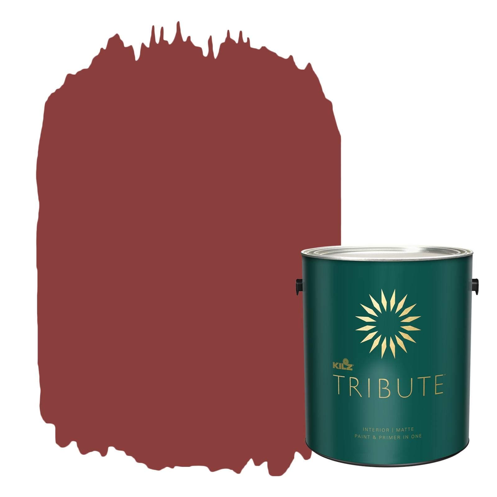 KILZTRIBUTE Paint & Primer, Interior, Matte, Haute Red, 1 Gallon