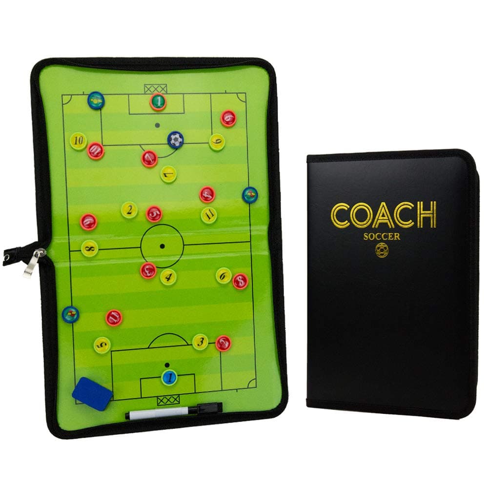 Premium Soccer/Football Tactics Board - Dry Erase Coaching Strategy Board with Pen, Eraser and Player Medallions