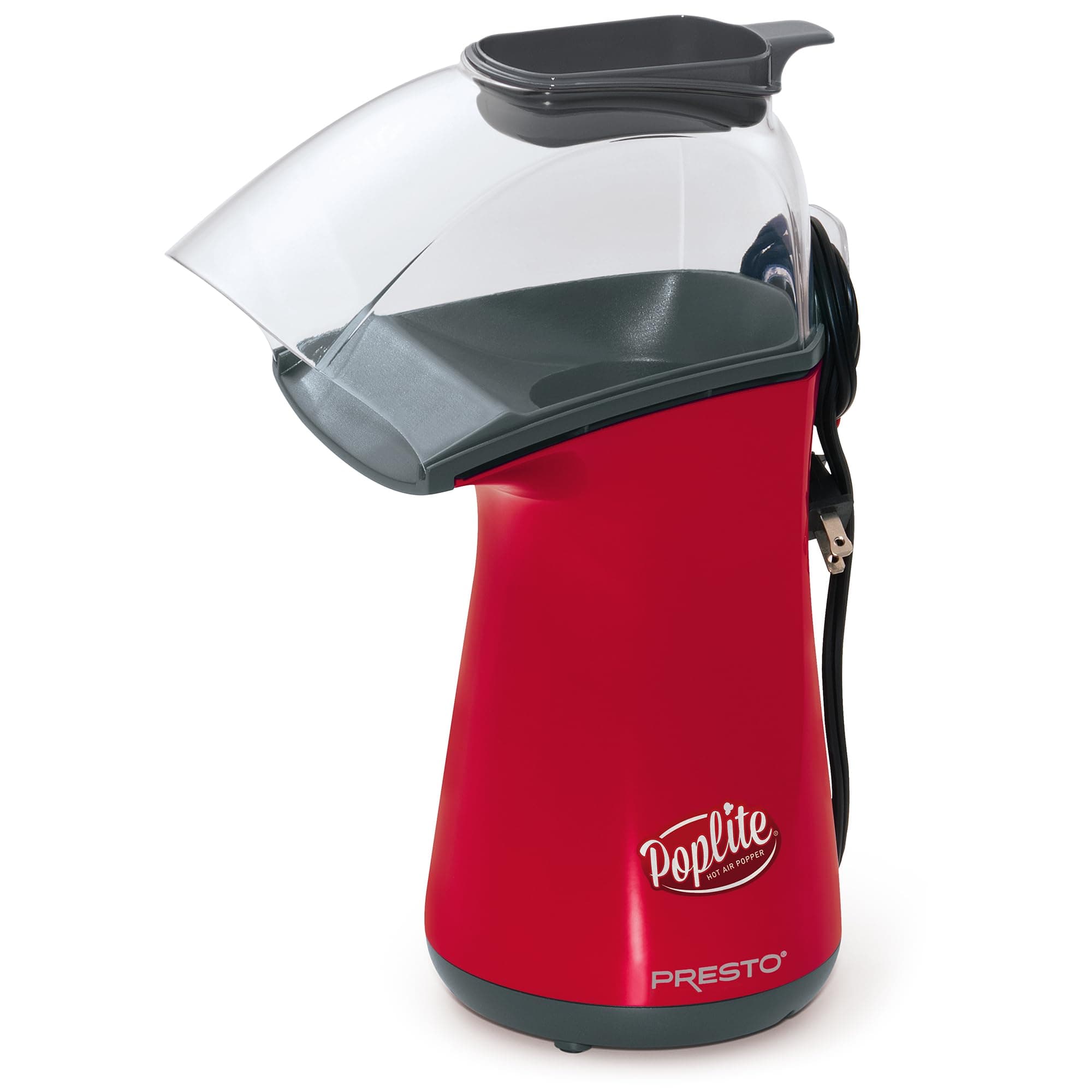 Presto Poplite Hot Air Popcorn Popper, Plastic, Red