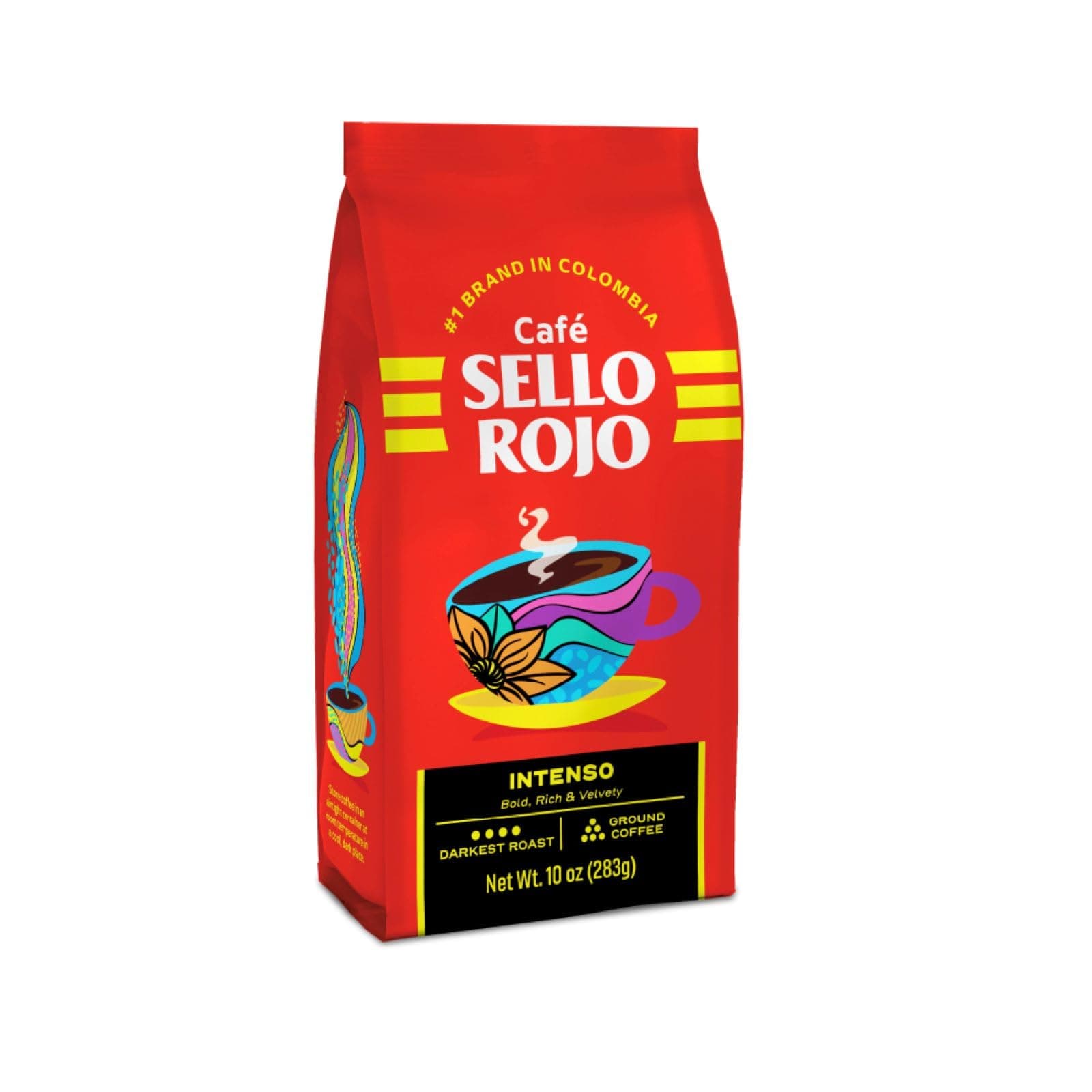 Sello Rojo Intenso Darkest Roast Ground Coffee, 10 oz