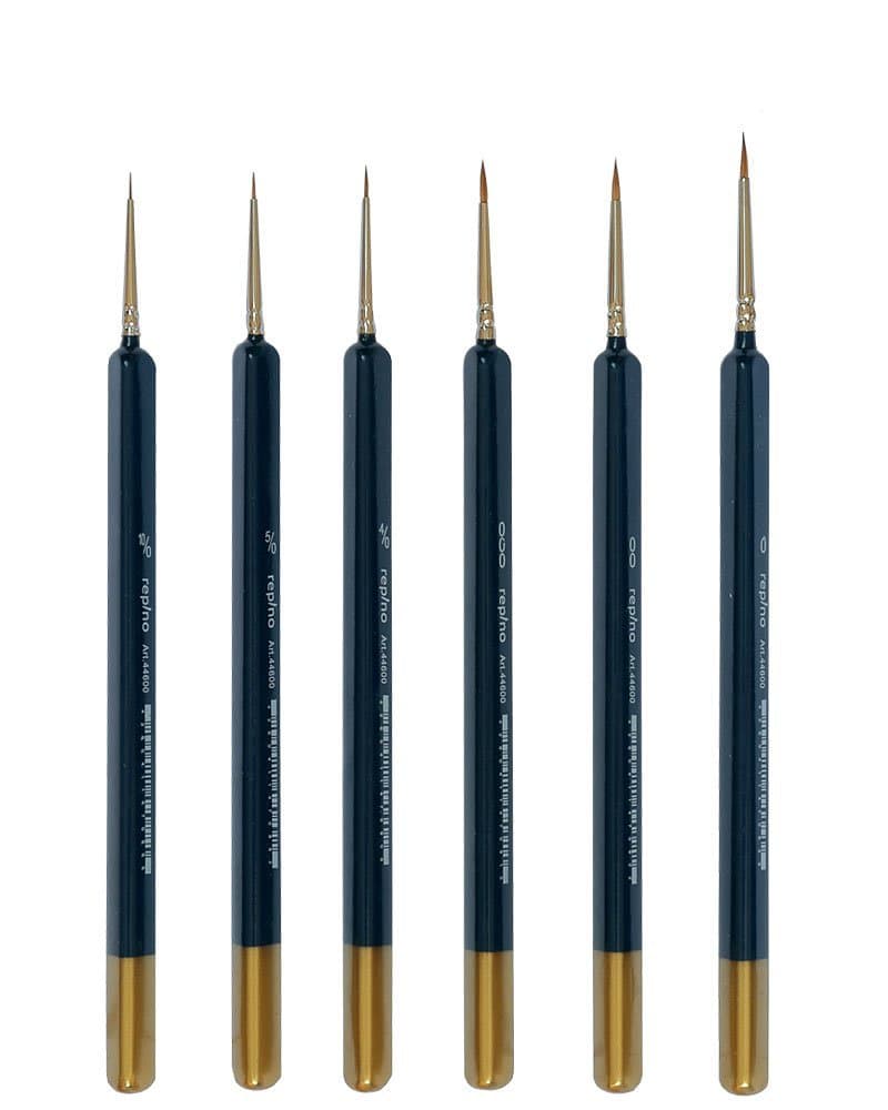 Set of 6 Fine Red Sable Artist Brush Pile of Size 10/0, 5/0, 4/0, 3/0, 2/0 and 0 Model, Oil Painting, Watercolour