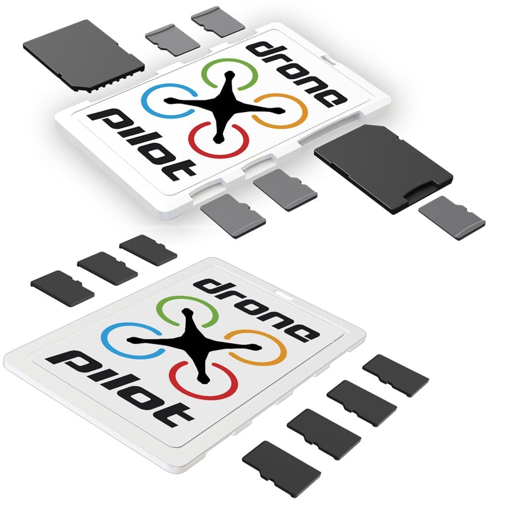 DiMeCard-SD & micro8 Drone Pilot microSD + SD Memory Card Holders Combo Pack (Ultra Thin Credit Card Size Safe Storage case Organizer for DJI Phantom Drone Quadcopter Extreme Sports Action cams