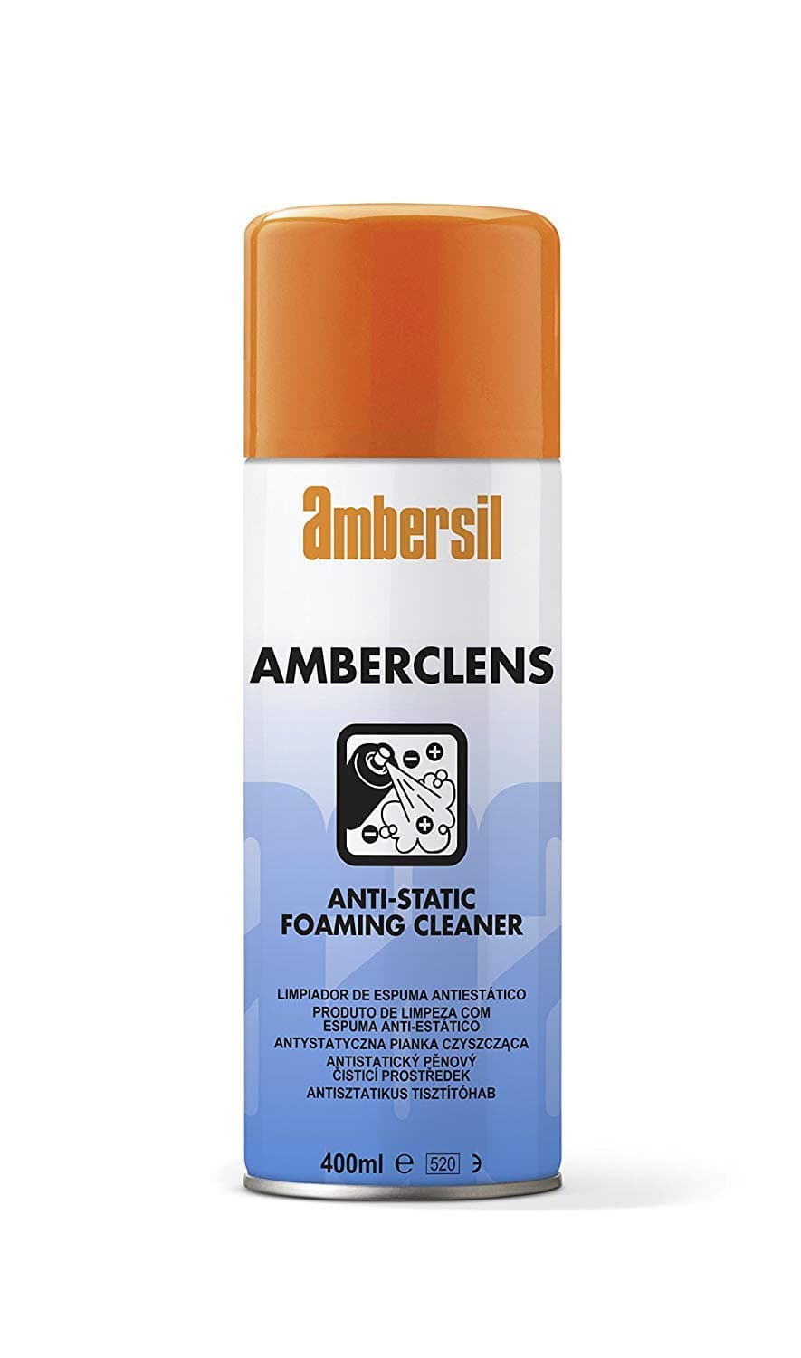 Pack of 12 Ambersil 400ml Amberclens Aerosol Anti-Static Foaming Cleaner 31592