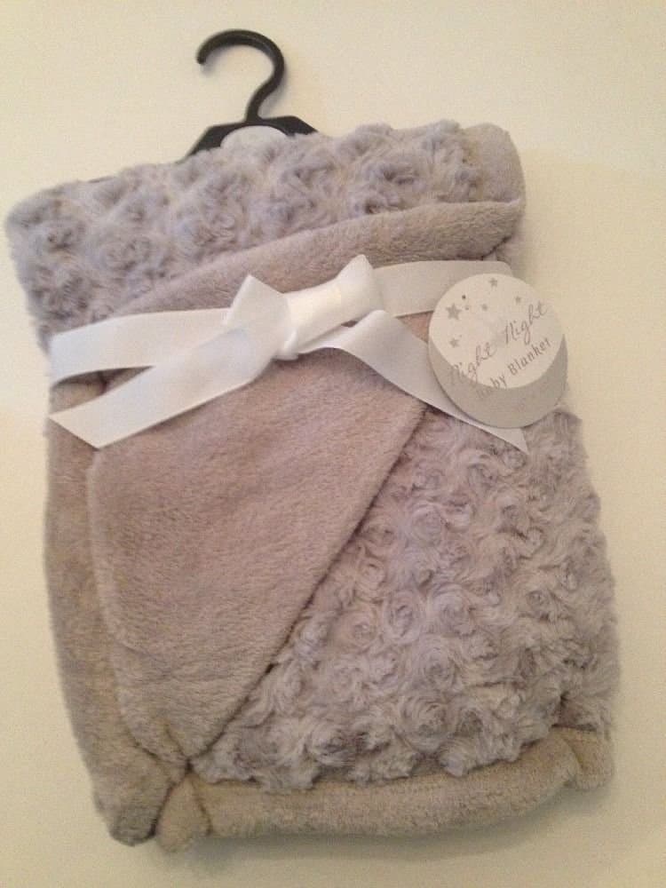 Rose Swirl Baby Blanket Grey