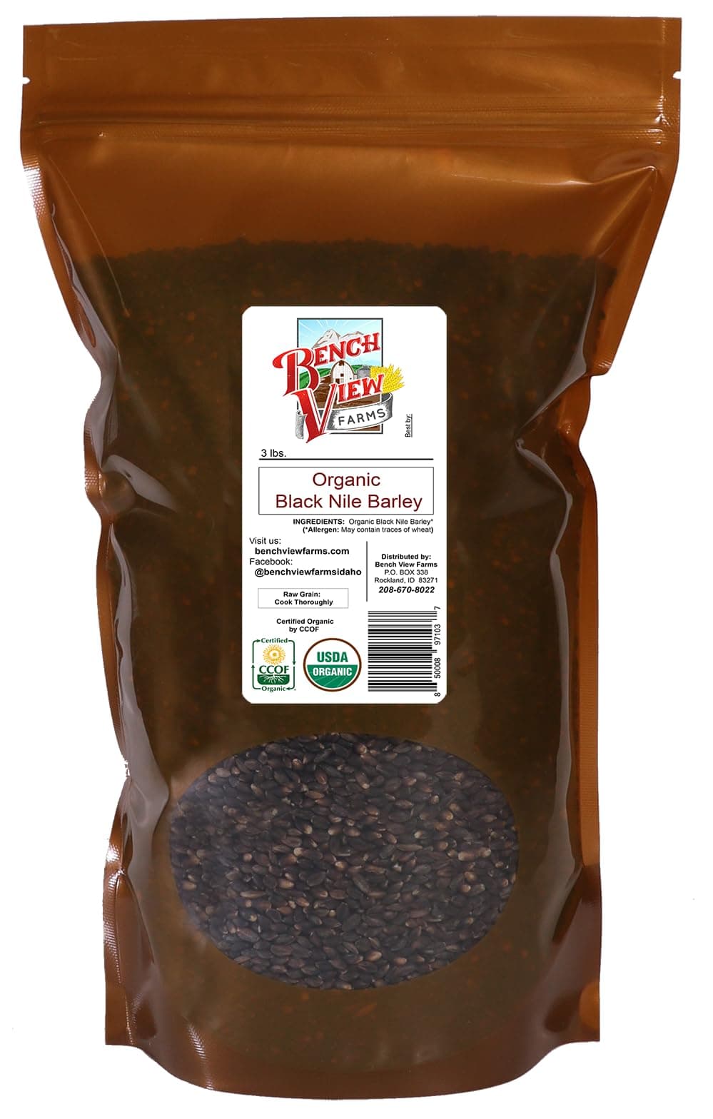 Organic Black Nile Barley - 3lbs (Pack of 1)