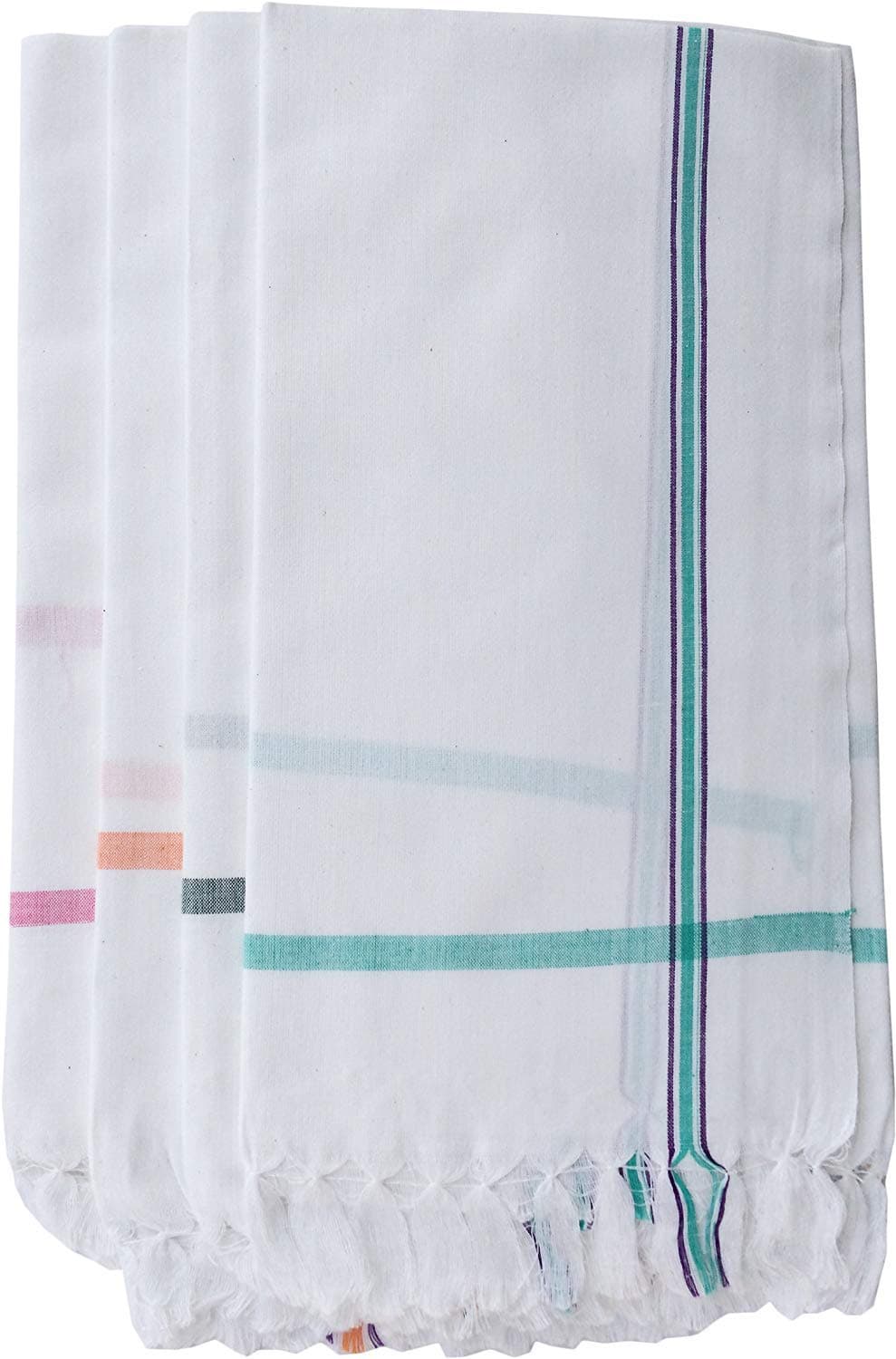 Ayus Cotton Handloom Cotton Fast Absorbing Bath Towels ( Pack of 4, 30 x 60 inch, 2.5 x 5 Feet, Light Weight)