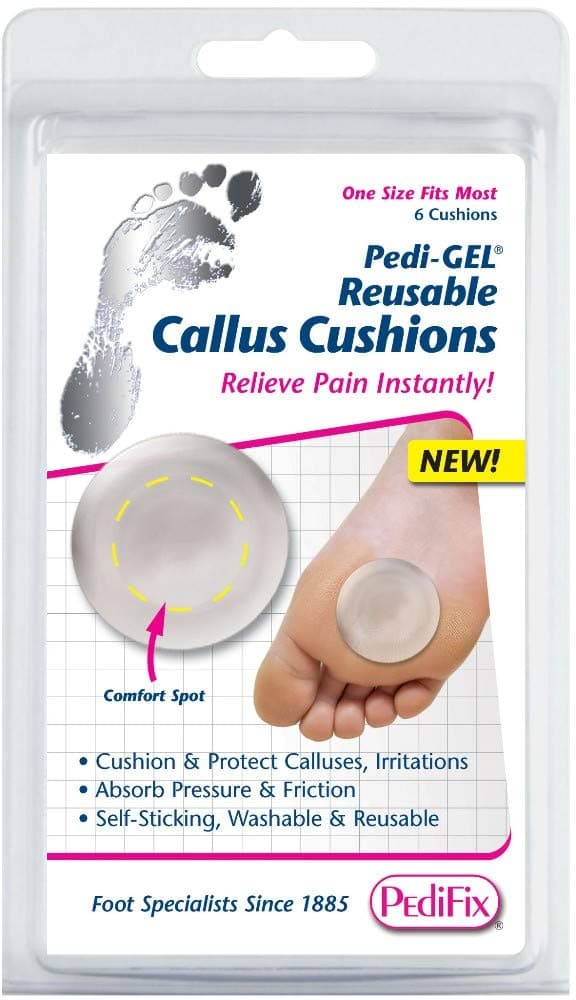 Pedifix P8207 Pedi-GEL Reusable Callus Cushions, 1 Box of 6 Pads