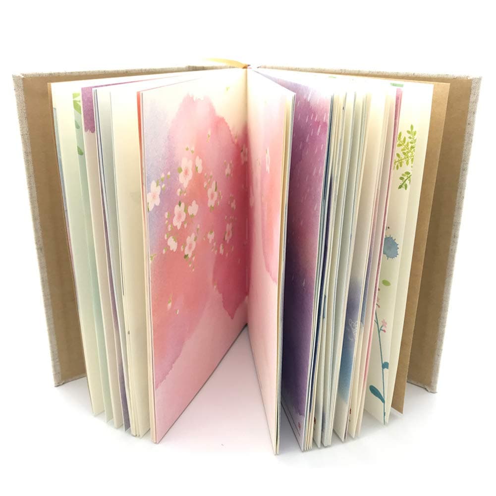 Colorful Blank Notebook, Unruled Personal Diary Journals to Write in for Women, Hardcover Writing Notepad Gift, Unique Watercolor Design, 192 Pages, 2 Bookmarks, Unlined
