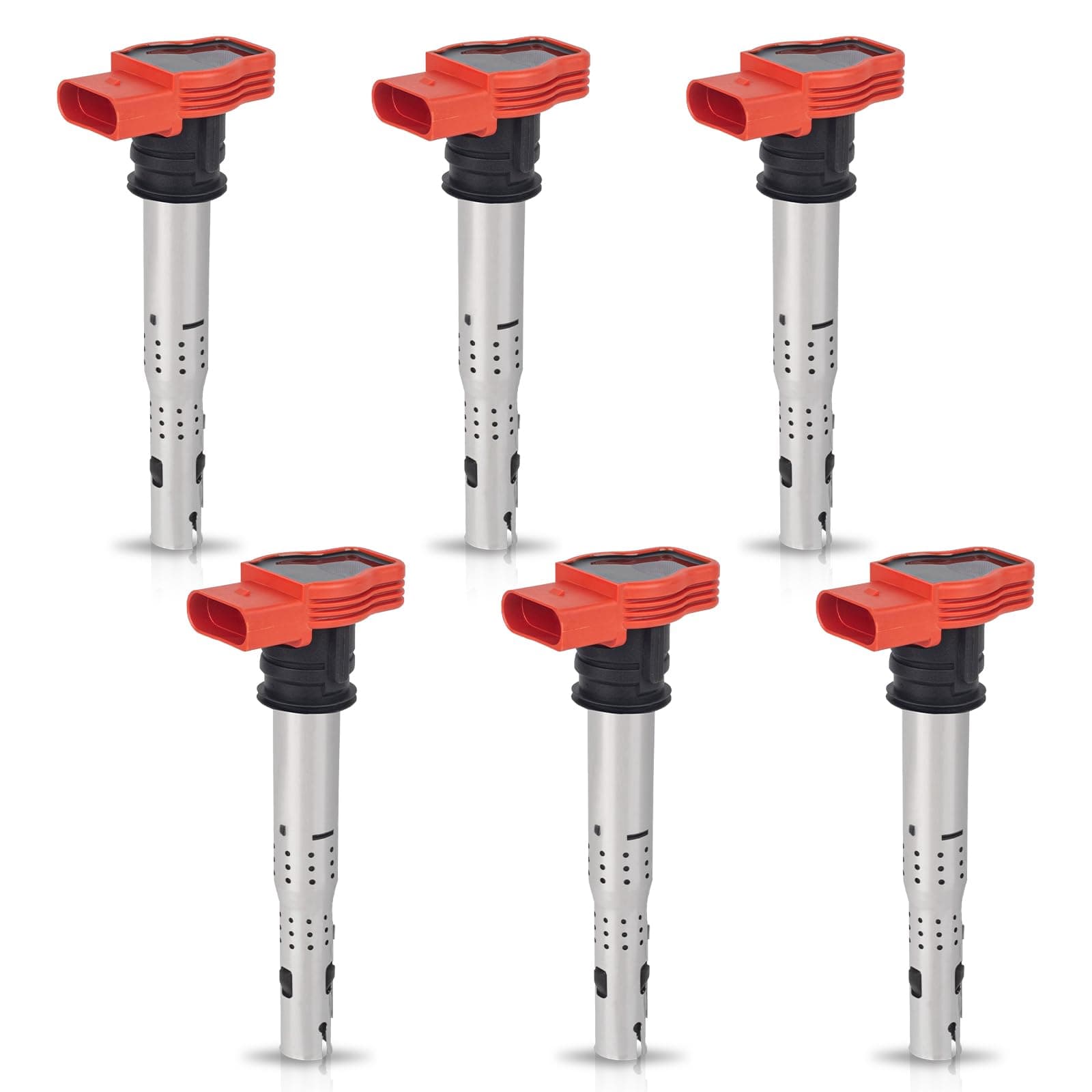 ENA Set of 6 Ignition Coil Pack UF529 Compatible with Audi Volkswagen VW 2005-2016 A3 A4 A5 R8 A6 A7 Q7 S4 TT 2006-2016 Jetta MK5 MK6 GTI Rabbit Golf Passat CC Tiguan Coils for 06E905115E C1631