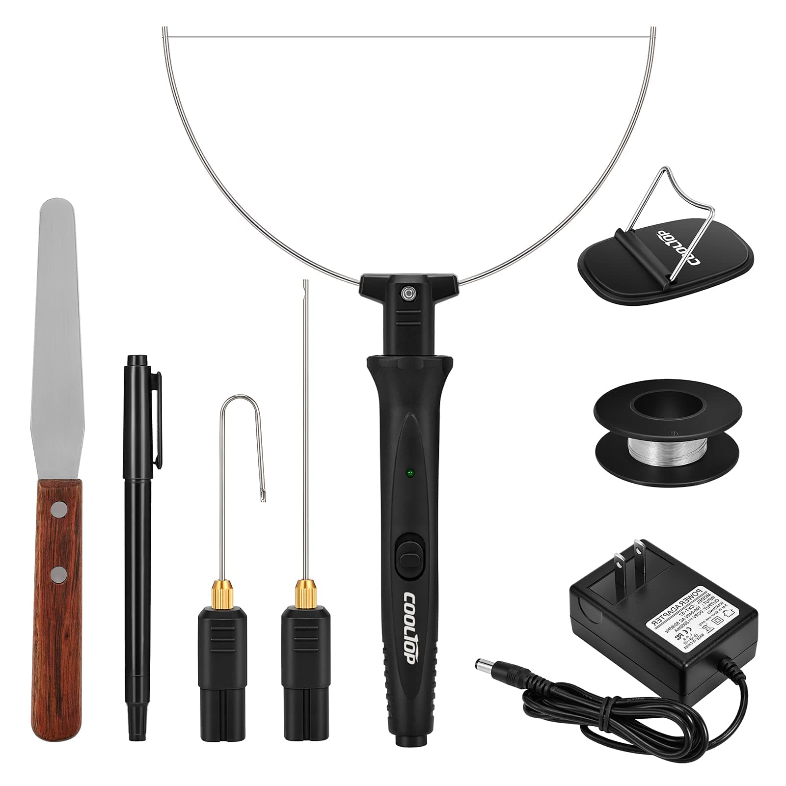 Cooltop Hot Wire Foam Cutter kit, 18W Styrofoam Knife Cutter Electric Hot Wire Foam Cutting Tool, Heated Foam Carving Knife Kit with Cleaning Pen for Foam Board, Pearl Cotton, EPP, KT Board, EPS