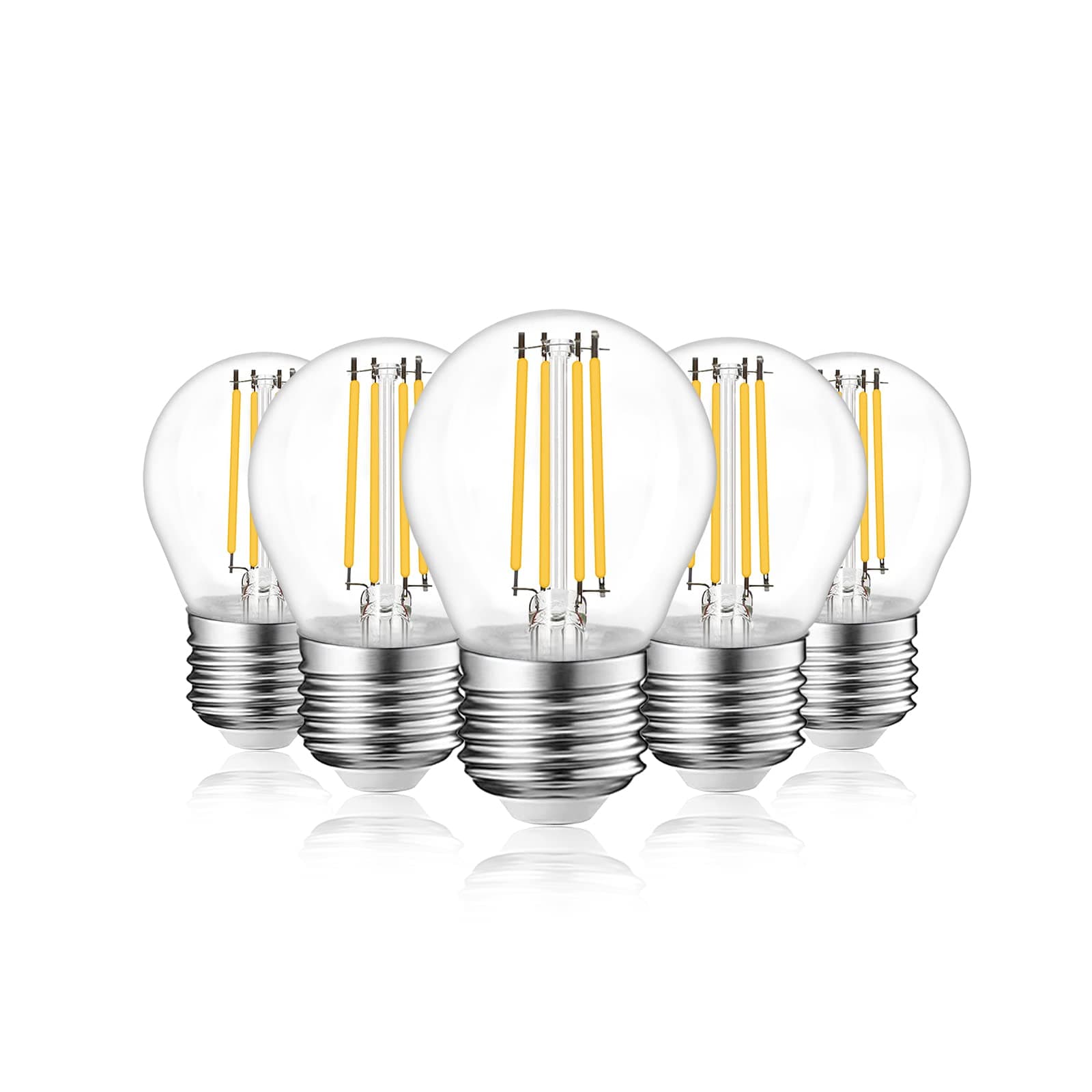 Bonlux G45 E27 LED Filament Bulb, 4W Dimmable Screw Bulb Vintage Edison Light Bulb Warm White 2700K, 40W Incandescent Bulb Equivalent, Classic Golf Ball ES E27 Mini Globe Bulb (5-Pack)