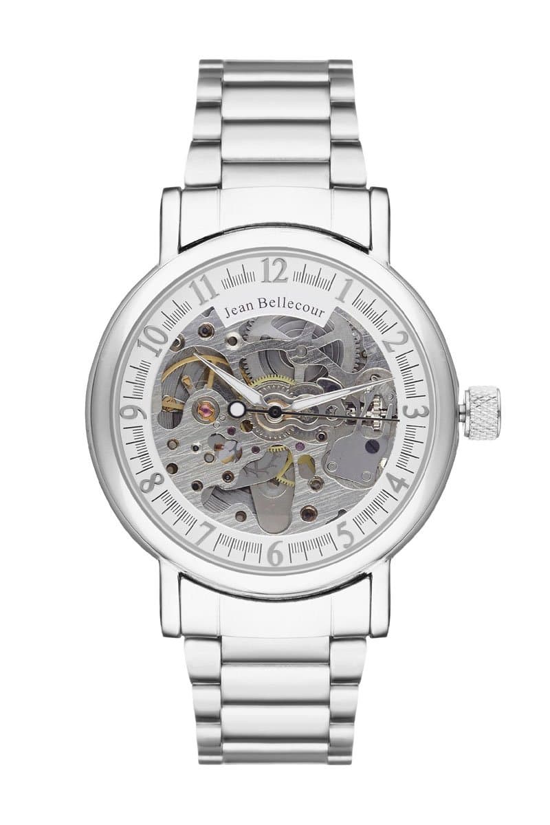 Jean Bellecour – REDH1 – World Tour – Men’s Watch – Automatic Analogue – Silver Dial – Silver Metal Strap