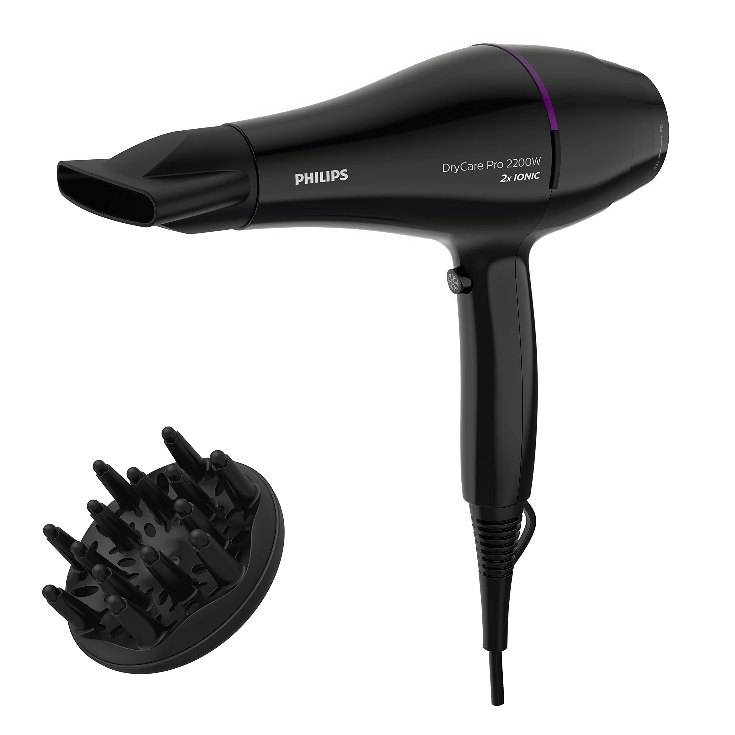 Philips Advanced Drycare Pro Hairdryer, 2200 W, Black, BHD274
