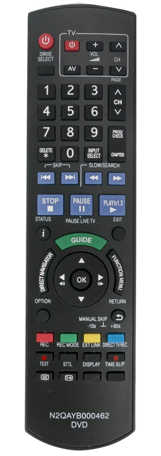 ALLIMITY N2QAYB000462 Remote Control Replaced for Panasonic DVD Recorder DMR-EX72S DMR-EX72SEG DMR-EX72SEGK DMR-EX72SEGS DMR-EX769EB DMR-EX769EF DMR-EX773EBK DMR-EX773EB-K DMR-EX79 DMR-EX83EB