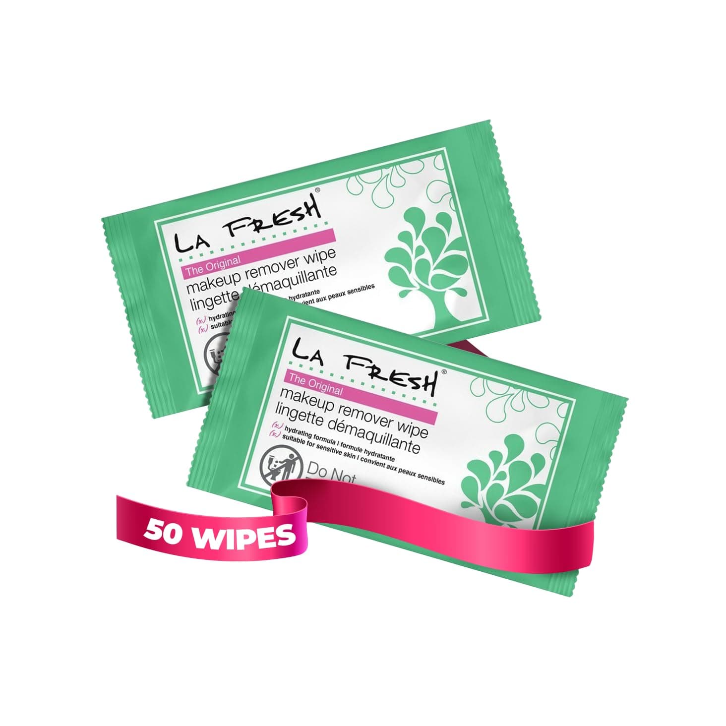Makeup Remover Cleansing Travel Wipes - Natural, Waterproof, Facial Towelettes With Vitamin E - Individually Wrapped & Sealed Packets (Large Size - 50 Count)