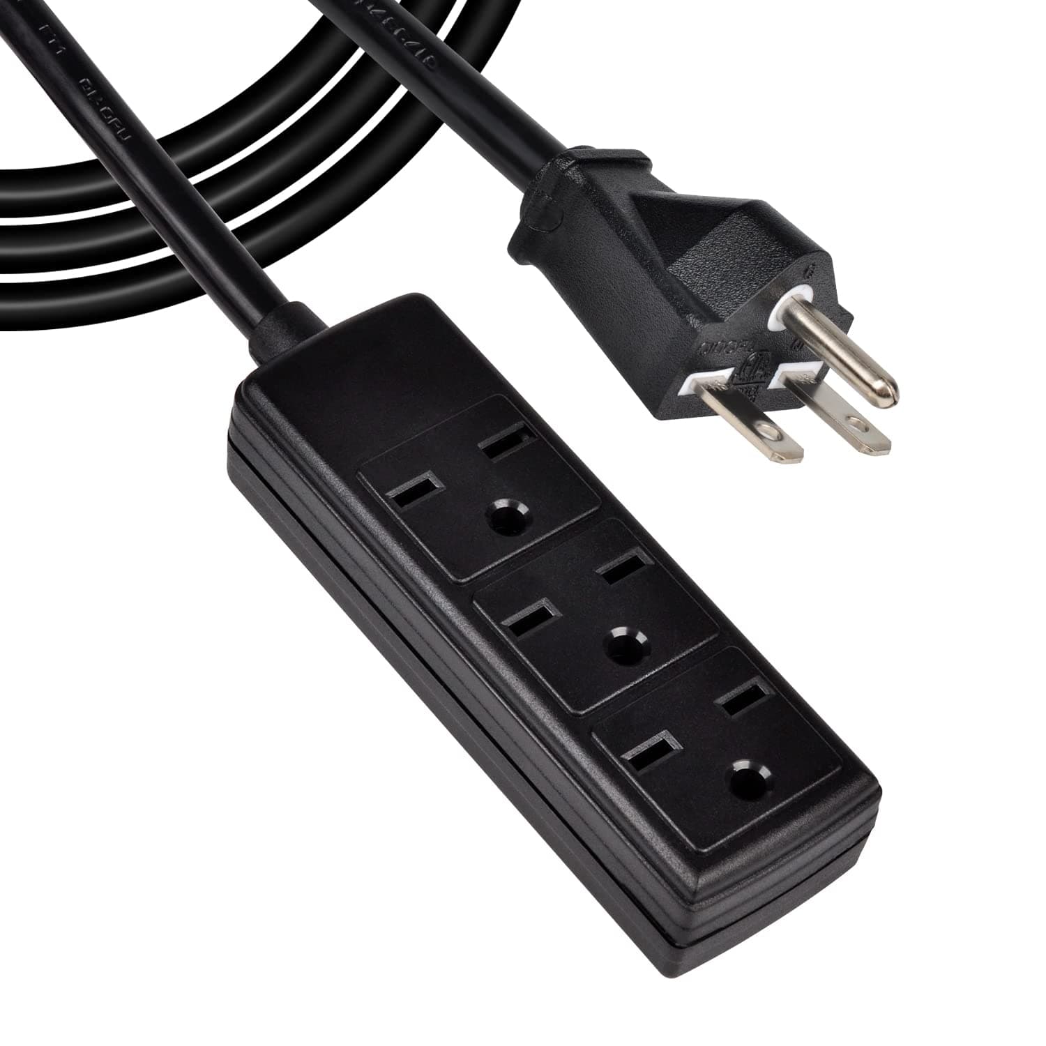 PowGrow Power Strip, 14 AWG NEMA 6-15P 10 Feet Long, Durable Power Extension Cord 240V, 3 Outlets