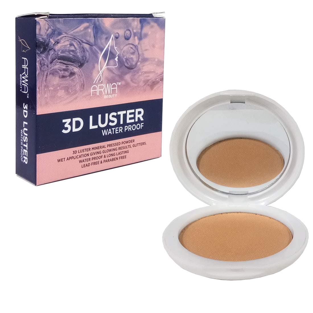 Arwa Beauty Water Proof Long Lasting 3D Luster Mineral Pressed Powder 15g