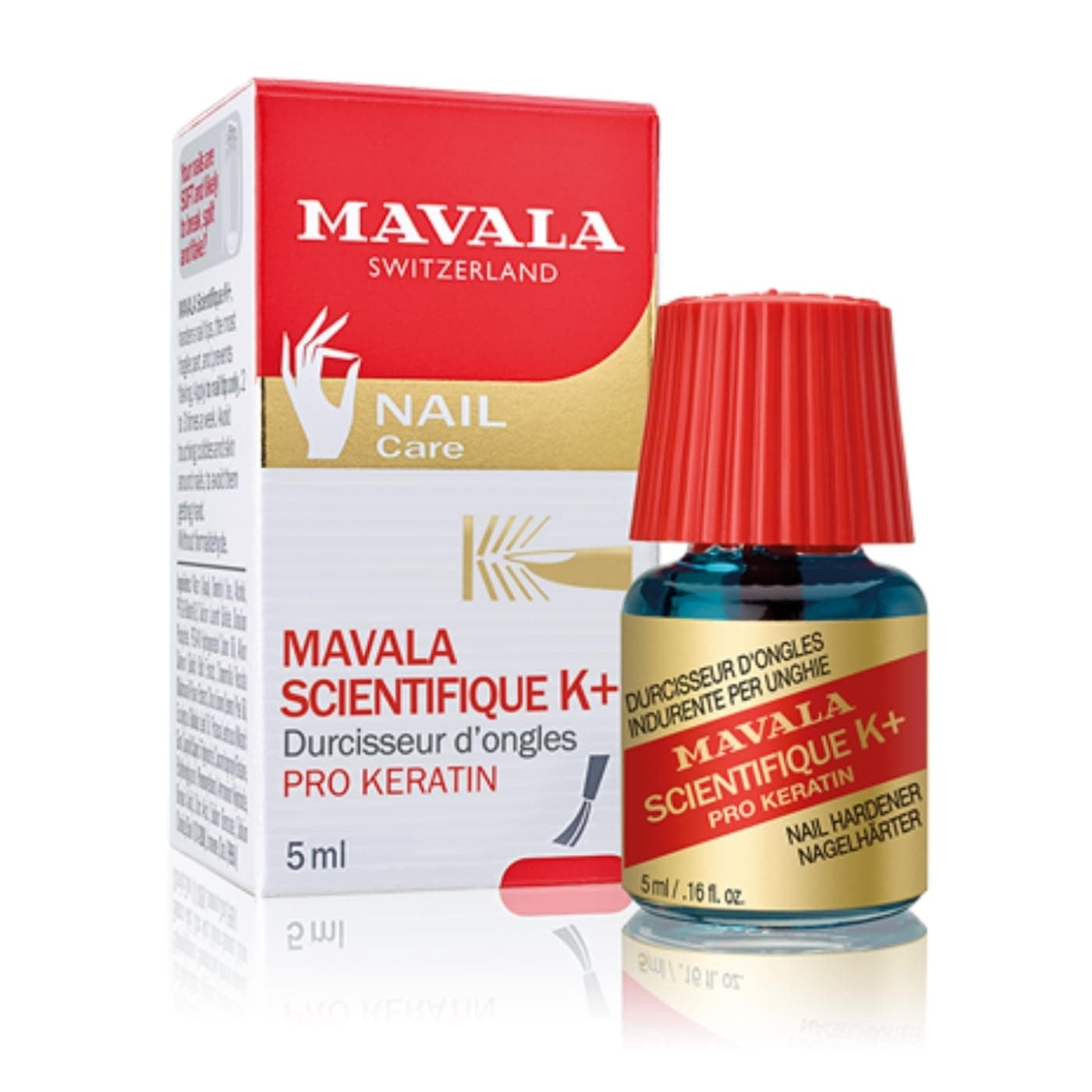 MAVALA Scientifique K+ Keratin Hardener Strengthener | Protect Nails | Avoid Breaking and Splitting | Supports Natural Keratinization | Multi-color, 0.16 Fl Oz