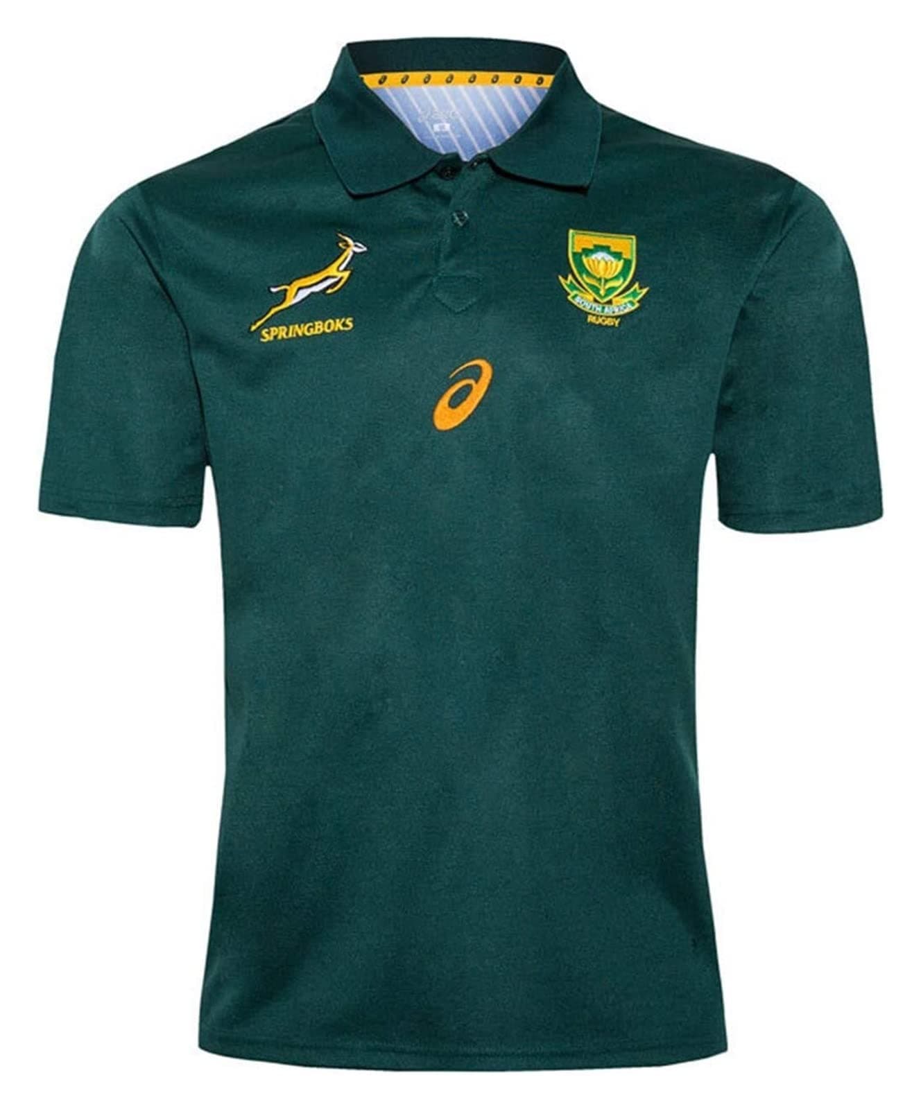 DOGBOO 2020 South Africa Rugby Jersey, Tracksuits Men's Rugby Training Clothes, Rugby Short Sleeve Pro Jersey Tees for Boys Cloting (Color : Green, Size : S)