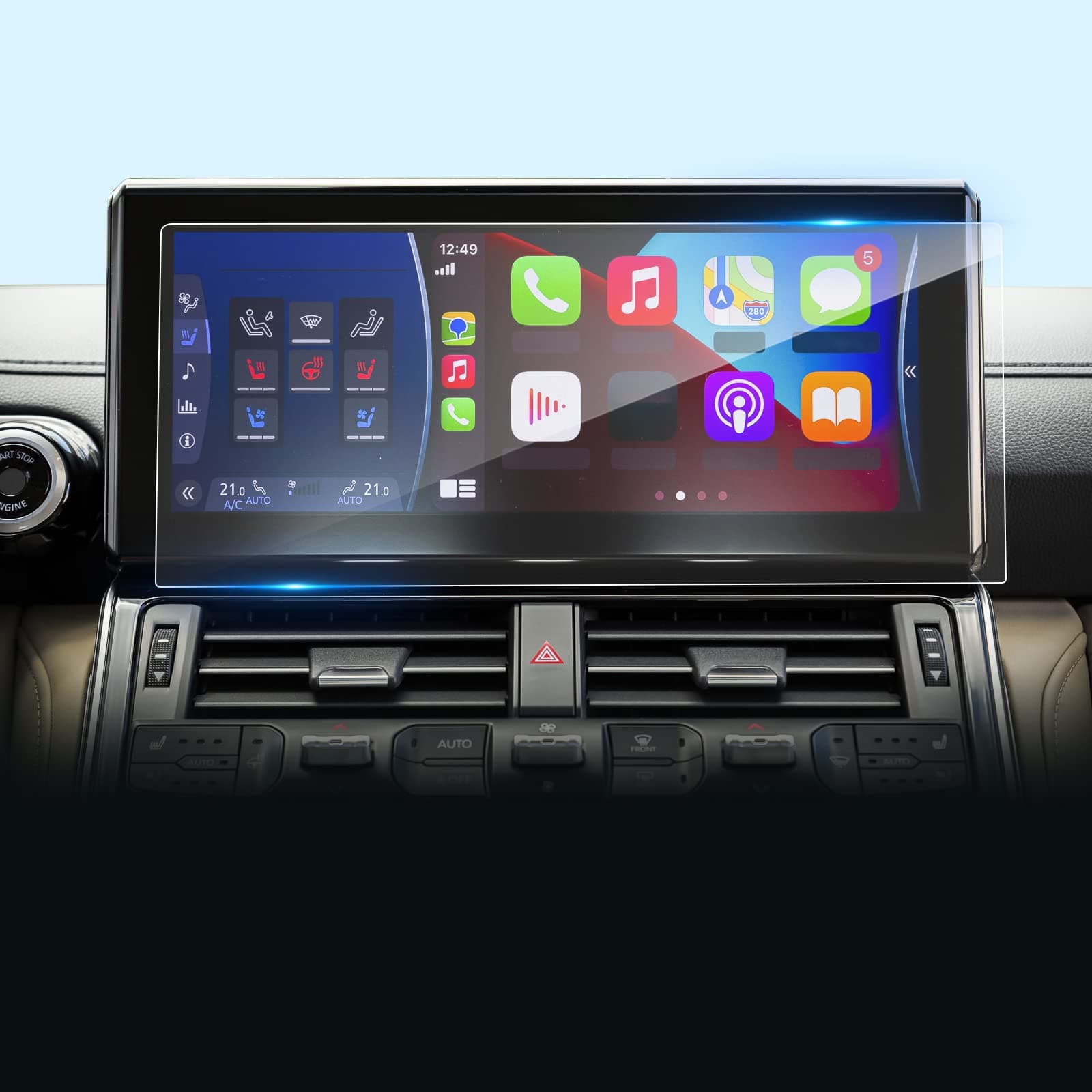 LFOTPP 2022 LandCruiser GR-S ZX LC300 Screen Protector for 2022 Land Cruiser 300 Series 12.3 Inch Display Audio infotainment Glass Touchscreen Protector Fit Sahara ZX Wagon 3.5L GR-Sport (Media Glass)