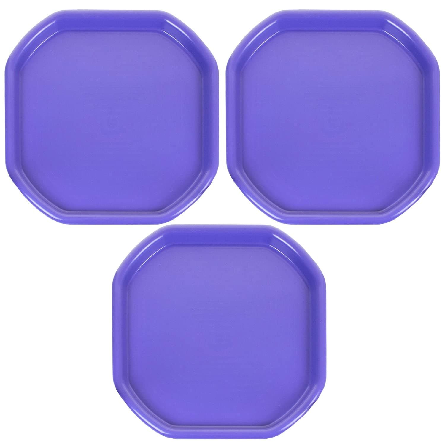 Set of 3 - Octagonal Purple Small Mixing Tray 70cm x 70cm Plastic Tuff Tray Sand Water Play Builder Equipment Pool Pit Cement Mortar Mixing Board Beach Game Messy Activity Tray Made In UK