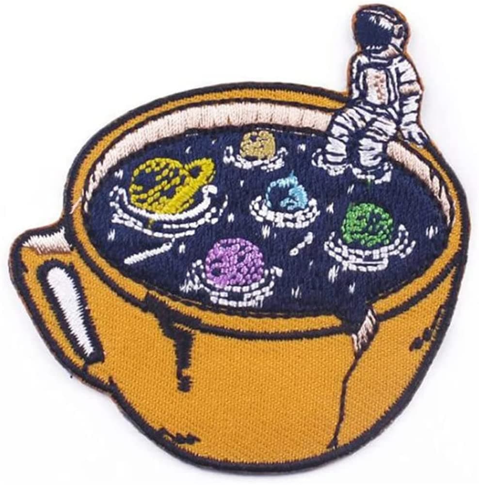 ulricar Astronaut Spaceman Planet Patch Embroidered Applique thermoadhesive Patches Iron On Clothing Accessories Decorative Patches Combat Badges for Backpack Clothing Caps