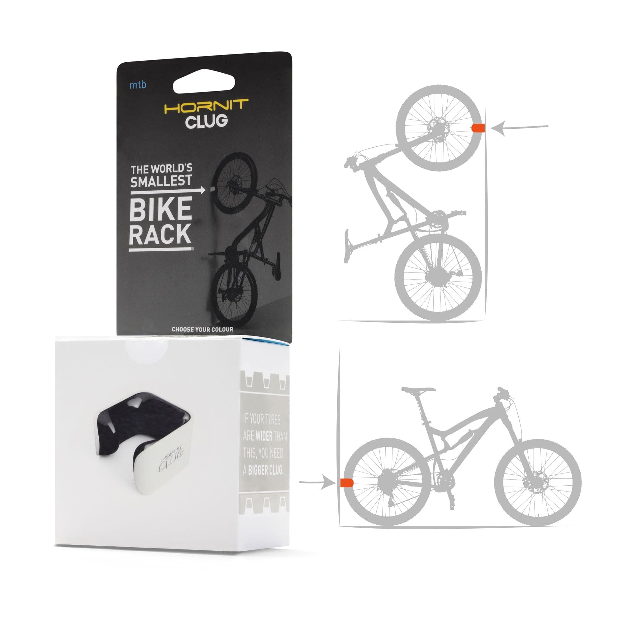 CLUG Bike Clip - Bicycle Rack Storage System for Home, Garage, or Outdoor Cycle Stand and Mount