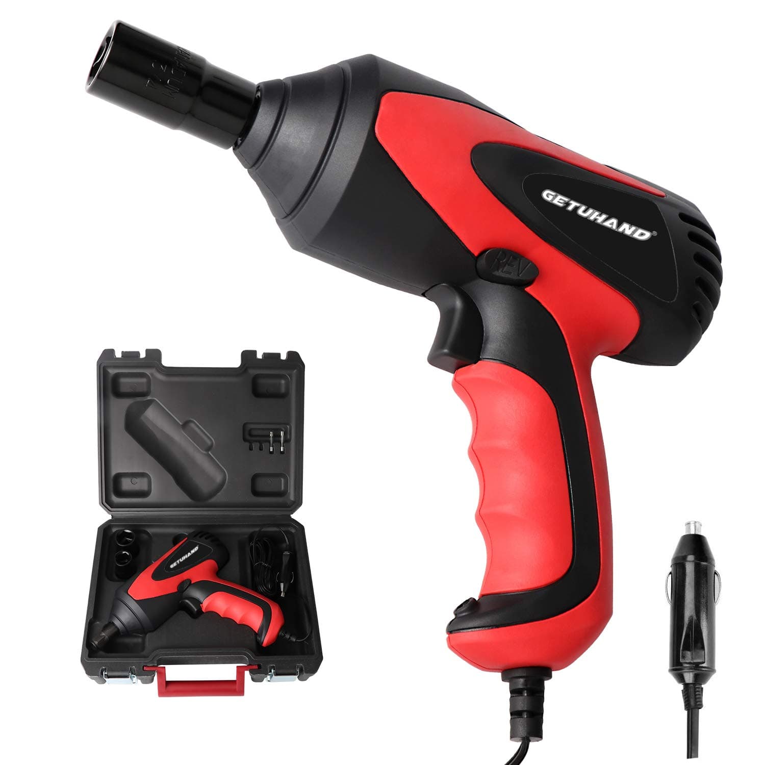 Car Impact Wrench 1/2 Inch & 12 Volt Portable Electric Impact Wrench Kit, Tire Repair Tools with Sockets and Carry Case