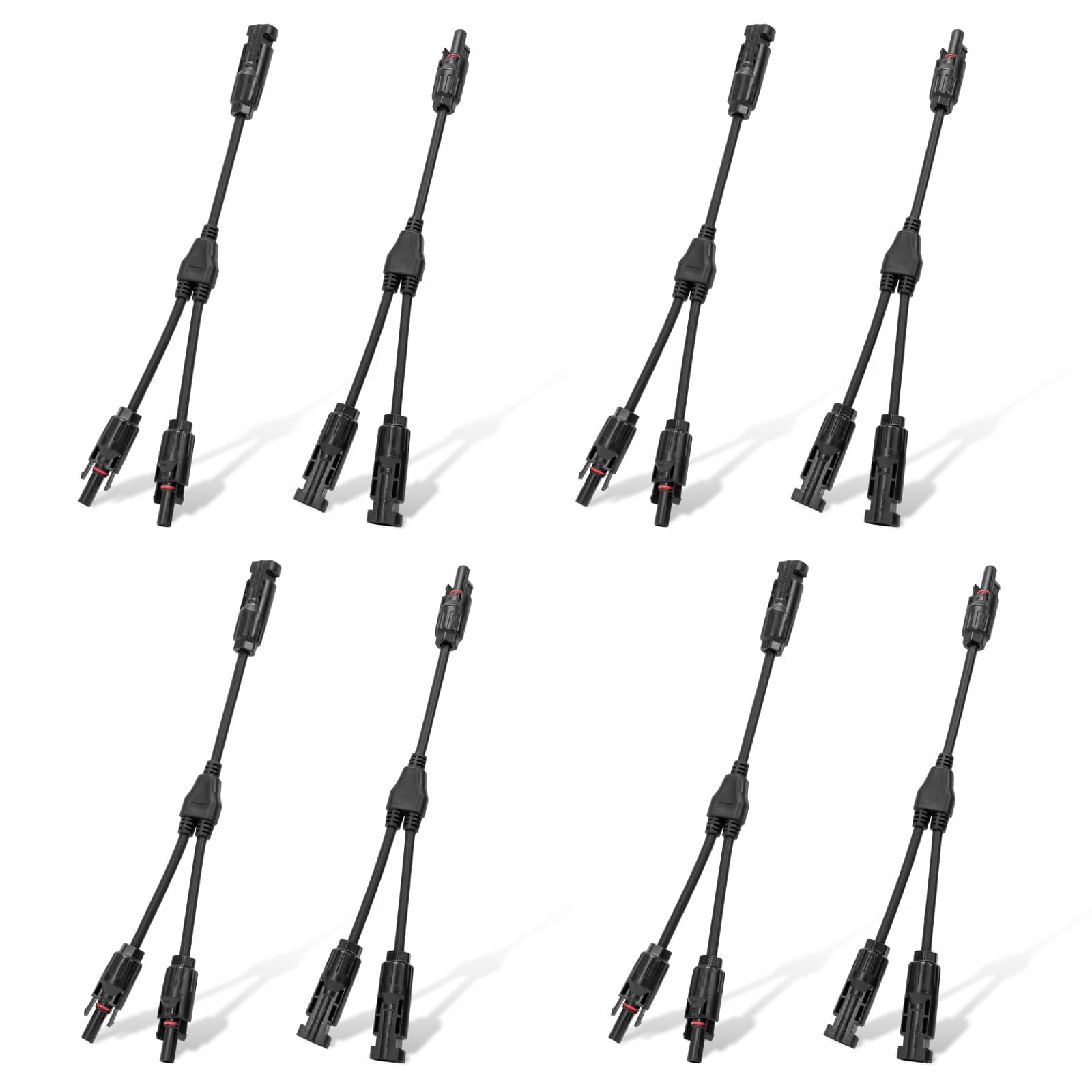 ECO-WORTHY 4 Pair Solar Connectors 30A Y Branch Parallel PV Adapter Cable Wire Plug Tool Kit for Solar Panel(M/FF+F/MM)