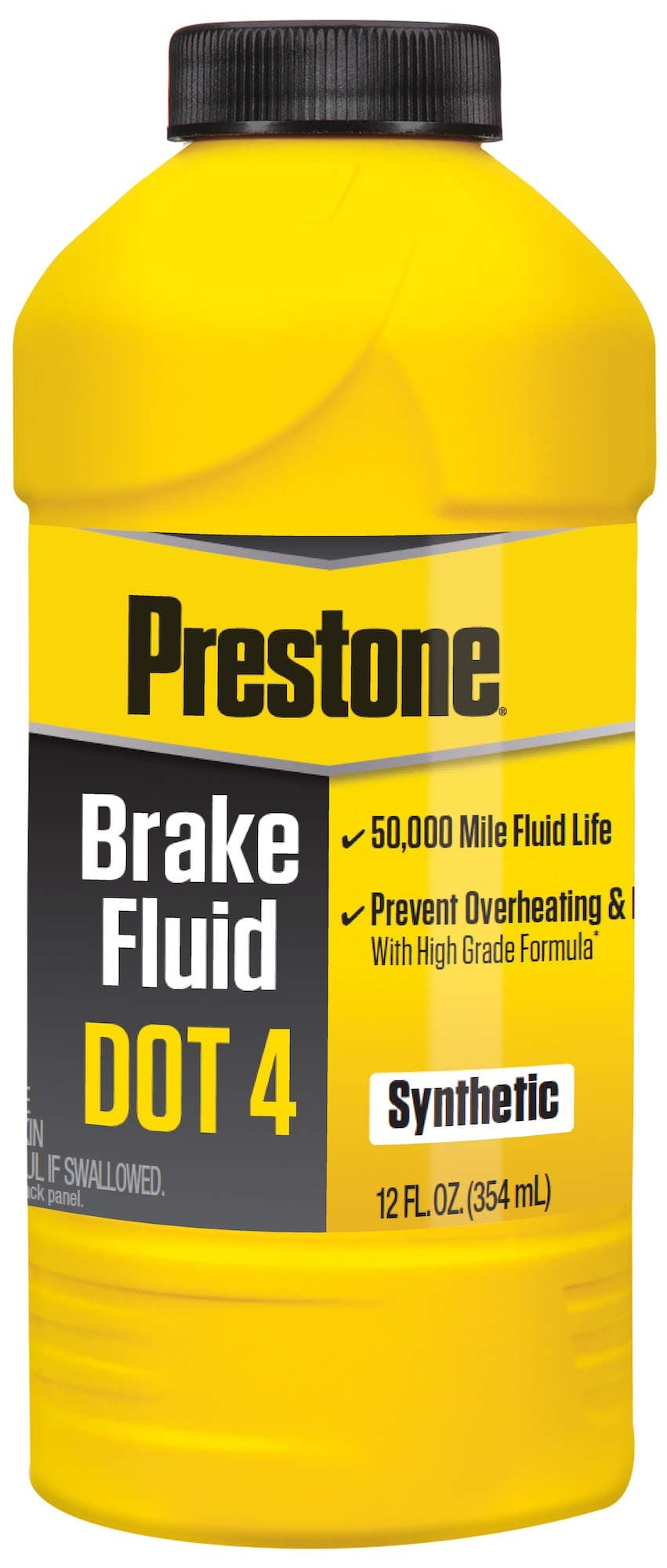 Prestone AS800Y DOT 4 Brake Fluid, Synthetic, High Grade, 50,000 Mile, 12 oz.