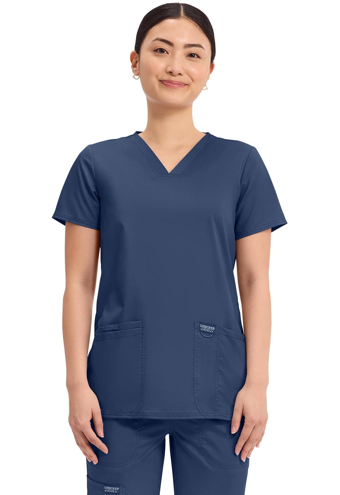 Medical Women's Scrub Top V-Neck Modern Classic Fit with 3 Pockets, Ultra Soft and 2-Way Stretch Fabric - WW620