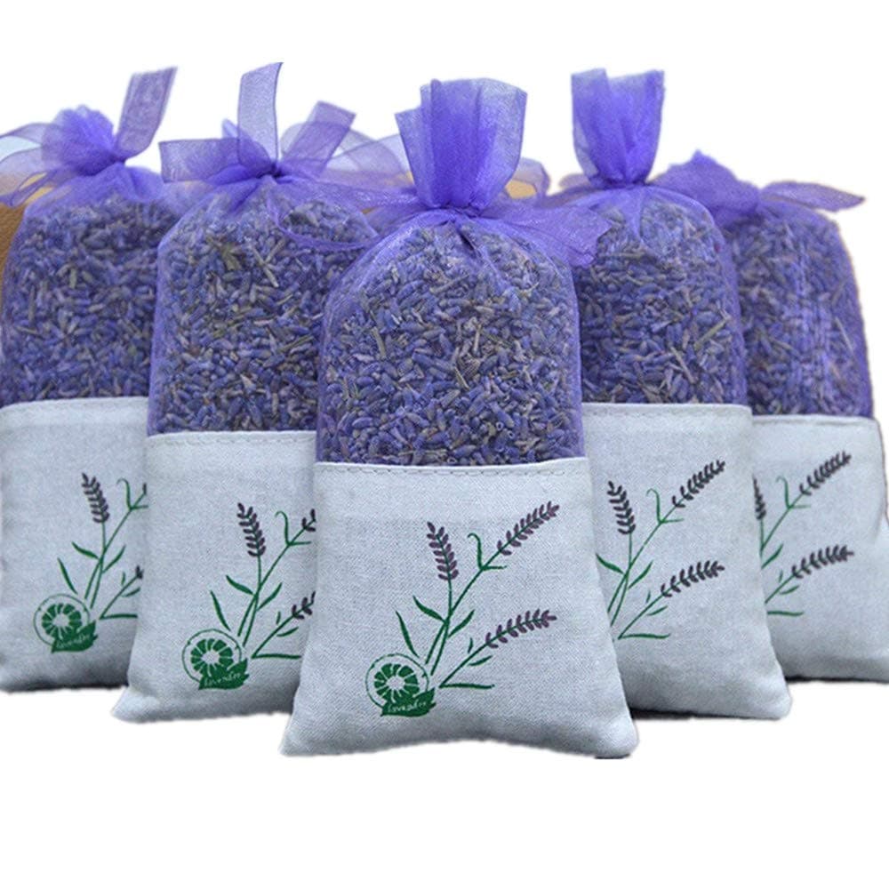 5 Pack Scented Dried Lavender Buds Aromatic Air Fresh Sachets Dry Flowers Herb Home Decoration Fragrant Sachets