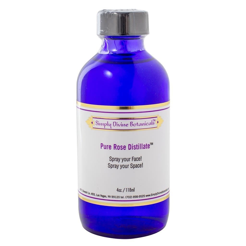 Pure Rose Distillate Hydrosol 4 oz Spray by Simply Divine Botanicals