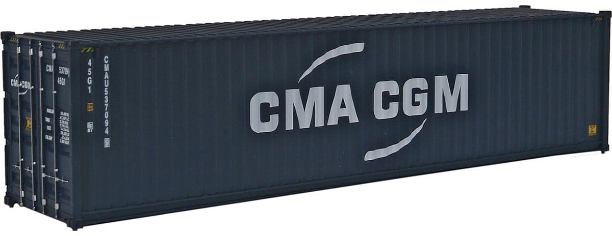 Walthers SceneMaster 40' Hi-Cube Corrugated-Side Container-CMA-CGM (New Logo) 949-8257 HO Scale Model Railroad - Freight Model