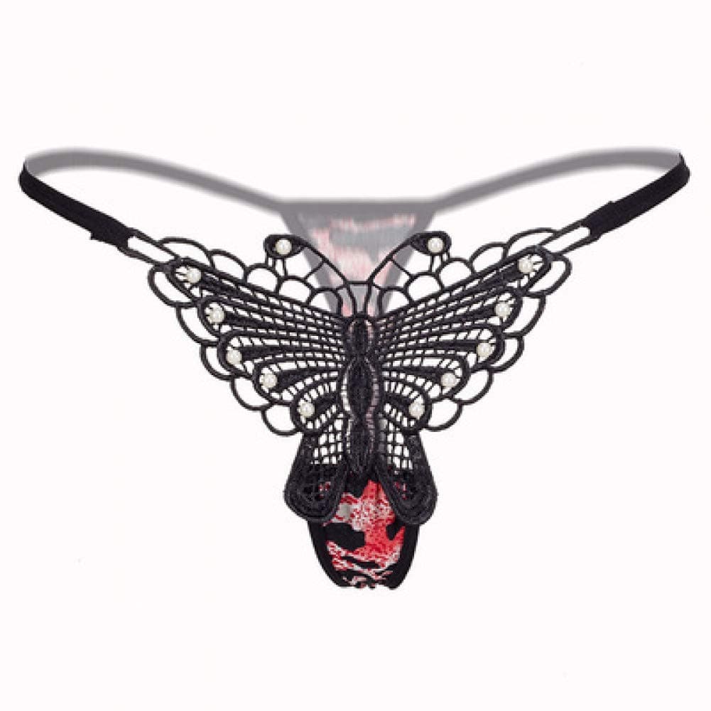 SLXHUAFA Panties Women'S Black Lace G-String Panties 4 Color Ladies Girl Butterfly Shape Underweaar
